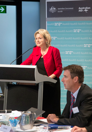 Minister for International Development the Hon Melissa Parke MP addressing the AusAID Africa Roundtable with Business