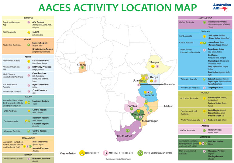 AACES activity location map