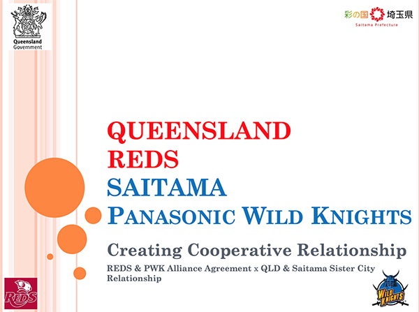 Partnership between Saitama Panasonic Wildknights the Queensland Reds 