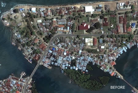 Banda Aceh seafront before and after