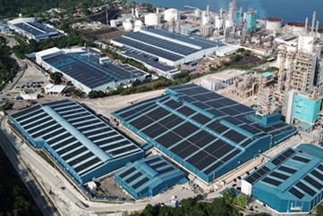 A bird's eye view of Merbau Solar rooftop.