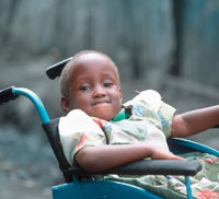 Cover photo of a child in a wheelchair