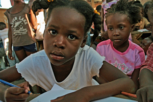 haiti anniversary - children attending a child friendly space