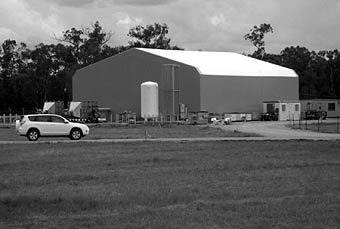 Photo of the Transportable Detonation Chamber Building.