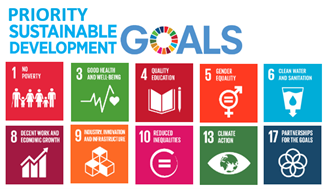 Priority Sustainable Development Goals:
Goal 1, No Poverty. 
Goal 3, Good Health and Wellbeing. 
Goal 4, Quality Education. 
Goal 5, Gender Equality. 
Goal 6, Clean Water and Sanitation. 
Goal 8, Decent Work and Economic Growth. 
Goal 9, Industry, Innovation and Infrastructure.
Goal 10, Reduced Inequalities.
Goal 13, Climate Action.
Goal 17, Partnerships for the Goals.