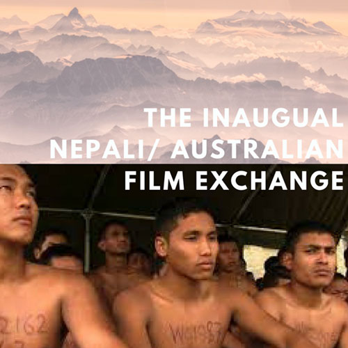 Australian Nepali Film Exchange, photo of men with numbers written on their chests