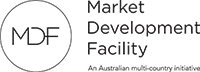 Logo for MDF: Market Development Facility - An Australian multi-country initiative