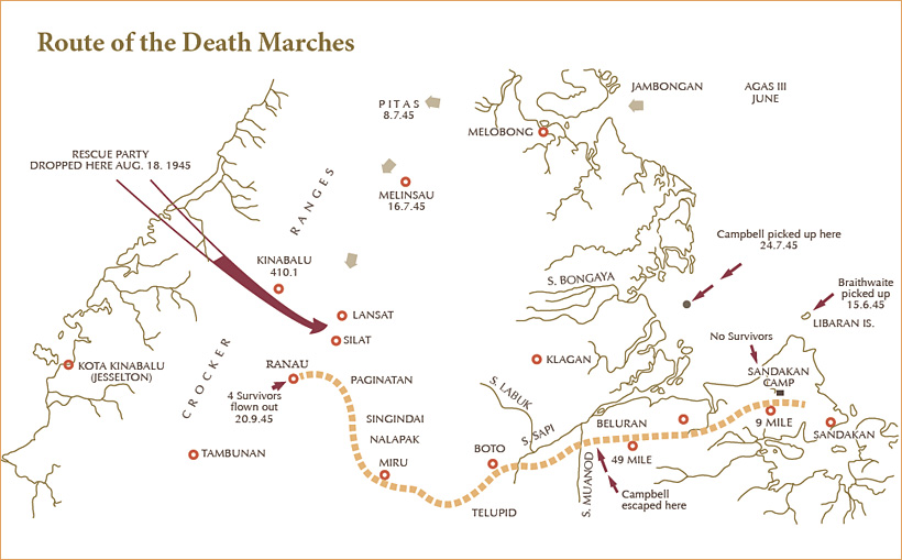 Photo of routes of the death marches