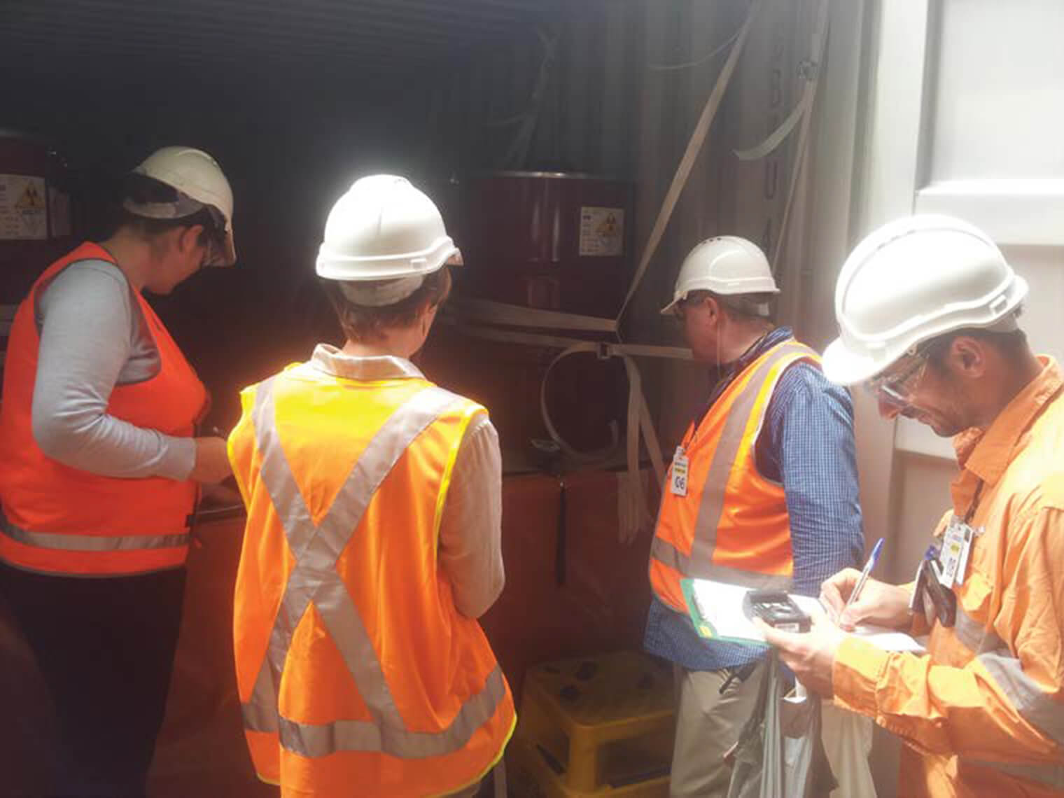 ASNO and IAEA inspectors at Ranger Uranium Mine during the March 2017 inspection