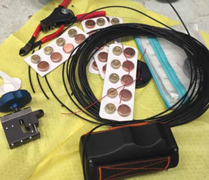 IAEA seals and sealing tools used for dual containment and surveillance during the inspection with the AWCC, August 2020.