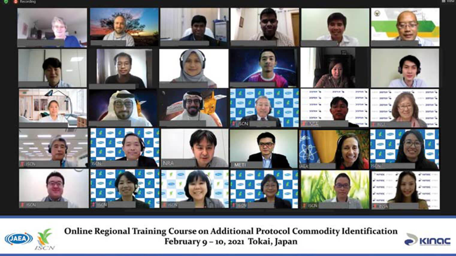 Two ASNO staff participated in an online regional training course on Additional Protocol Commodity Identification run jointly between the Japan Atomic Energy Agency (JAEA) and the Korea Institute of Nuclear Nonproliferation and Control (KINAC) on behalf of the IAEA. (Photo courtesy of the JAEA.)