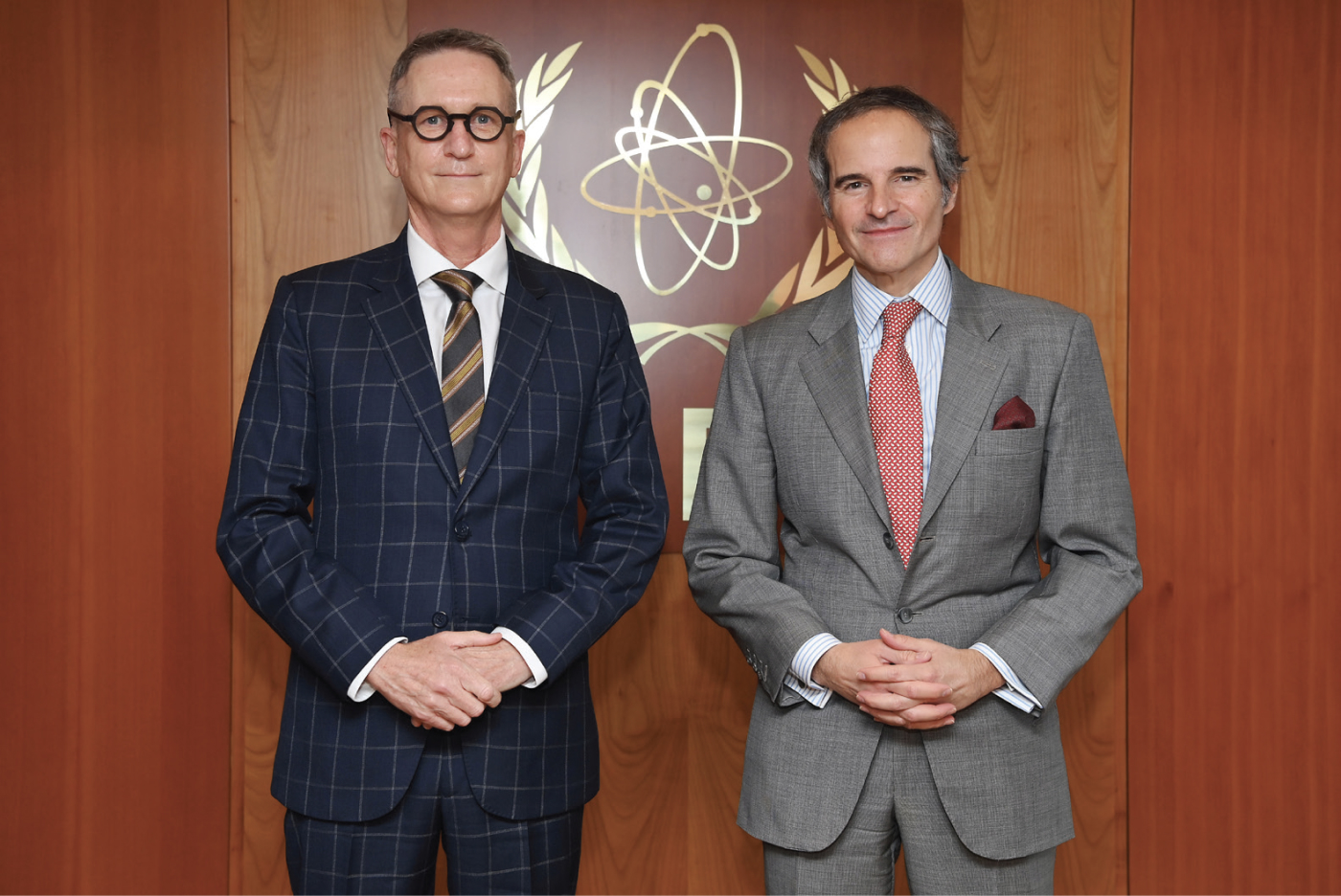 Director General ASNO, Dr Geoffrey Shaw, met with the IAEA Director General Rafael Grossi in Vienna in March 2022 (Image courtesy of Dean Calma/IAEA, IAEA Flickr account)