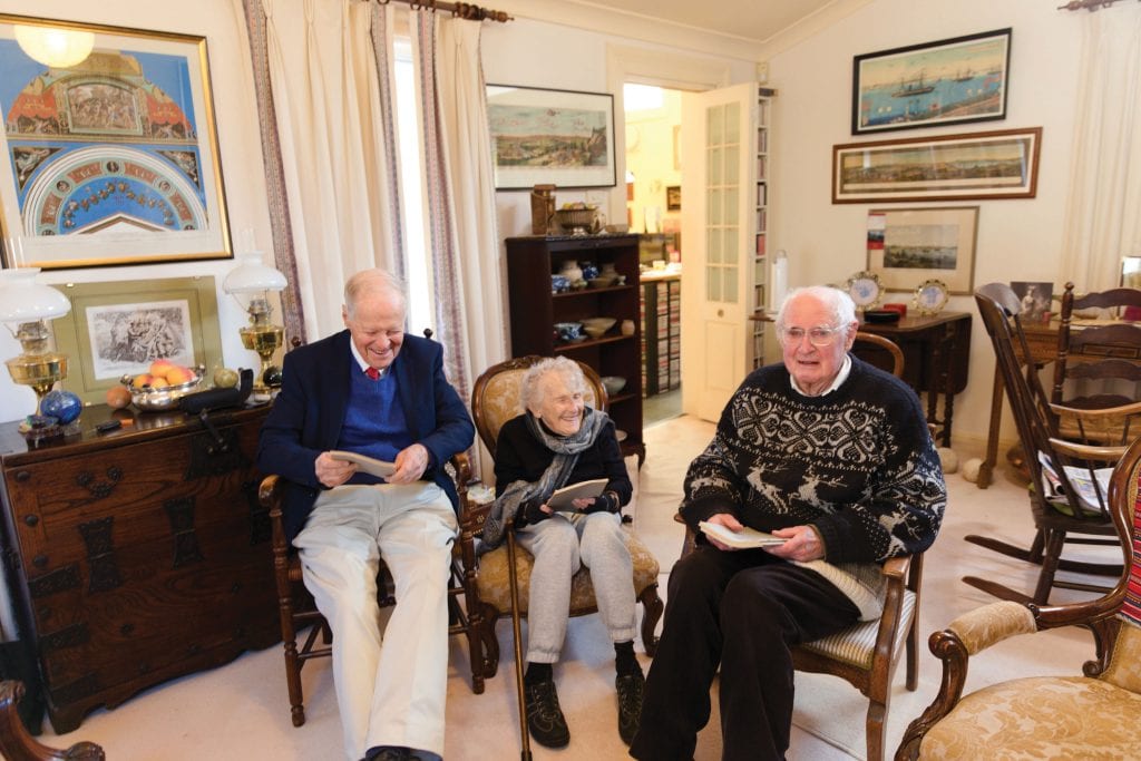 Three former editors of Current Notes on International Affairs, Jeremy Hearder, Elizabeth Decolongon and Richard Gate [DFAT/Gina Dow]