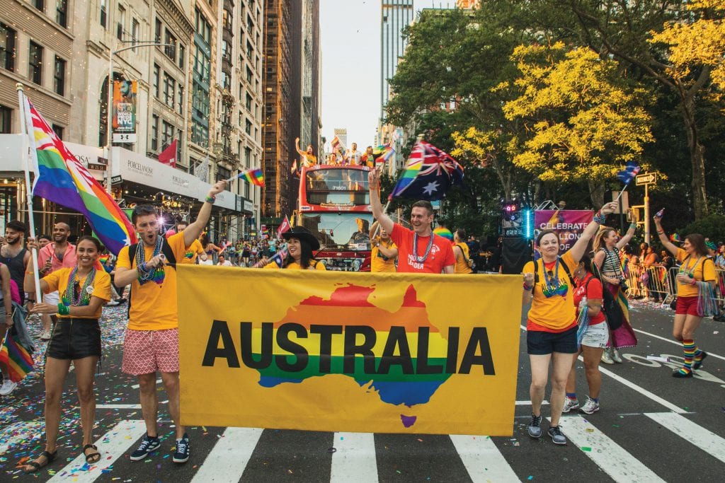 Staff from the Australian Consulate-General in New York participating in the New York Pride March [DFAT]