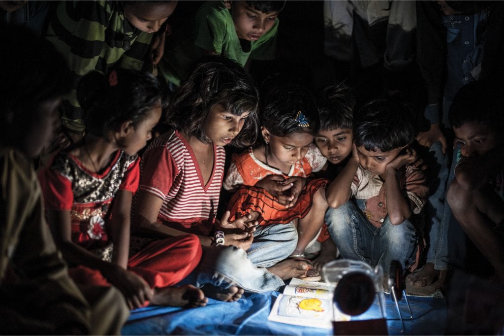 Children in Madhya Pradesh, India, where the department is helping to develop the world’s largest grid-connected solar power facility [IFC/Sayantoni Palchoudhuri]