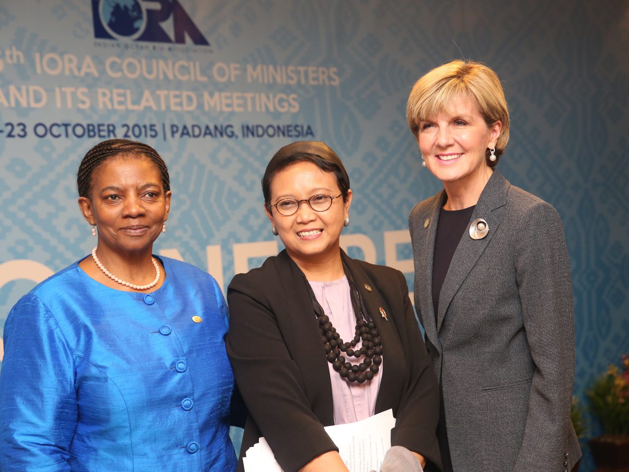 Foreign Minister Julie Bishop attending the IORA Council of Ministers meeting in Padang. [DFAT/Angky Septiana]