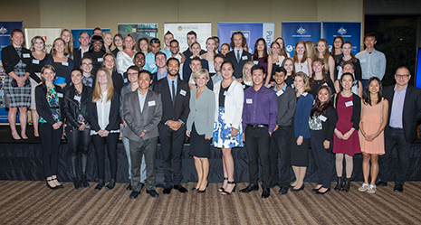 Minister for Foreign Affairs, the Hon Julie Bishop MP, with New Colombo Plan alumni at the launch of the NCP Alumni Program in Western Australia