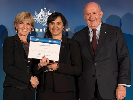 Foreign Minister Julie Bishop, Amarina Smith, Sir Peter Cosgrove