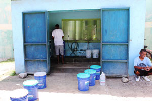 Shed and with buckets outside