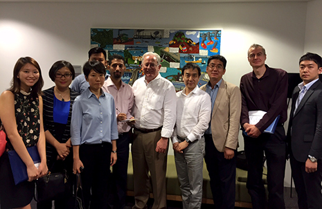 Minister Andrew Robb in a photo with journalists