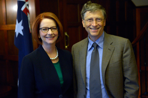 Prime Minister Julia Gillard with Bill Gates at Parliament House