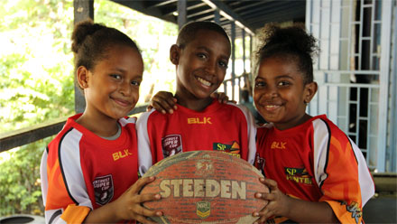 Gender balance is an important aspect of the League Bilong Laif program, which recruits equal numbers of schoolgirls and schoolboys.