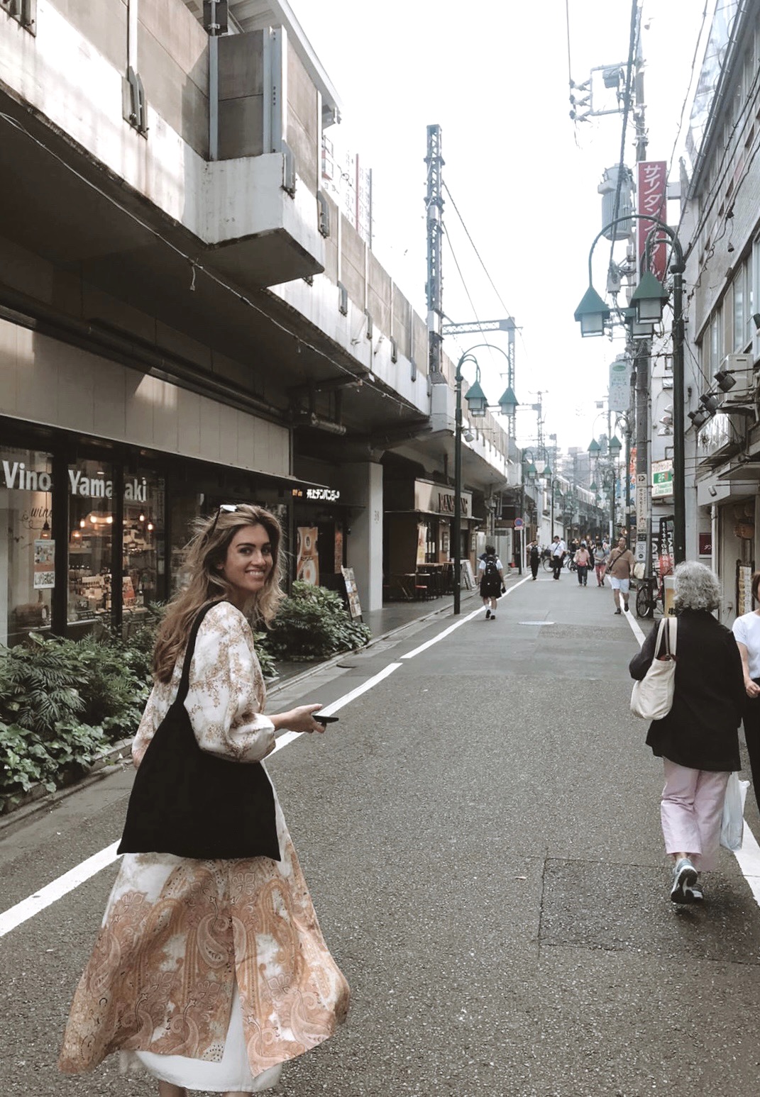 Alexandra Pozzo walking the streets of Tokyo