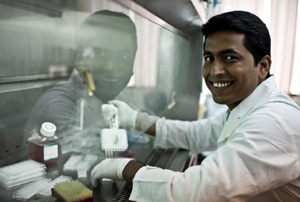 A scientist working in a laboratory