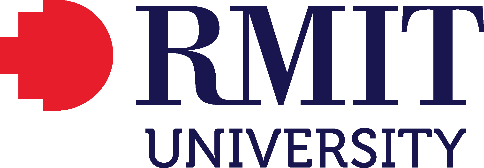 Logo of RMIT University consisting of a red half circle on the left and letter spelling RMIT University on the right.