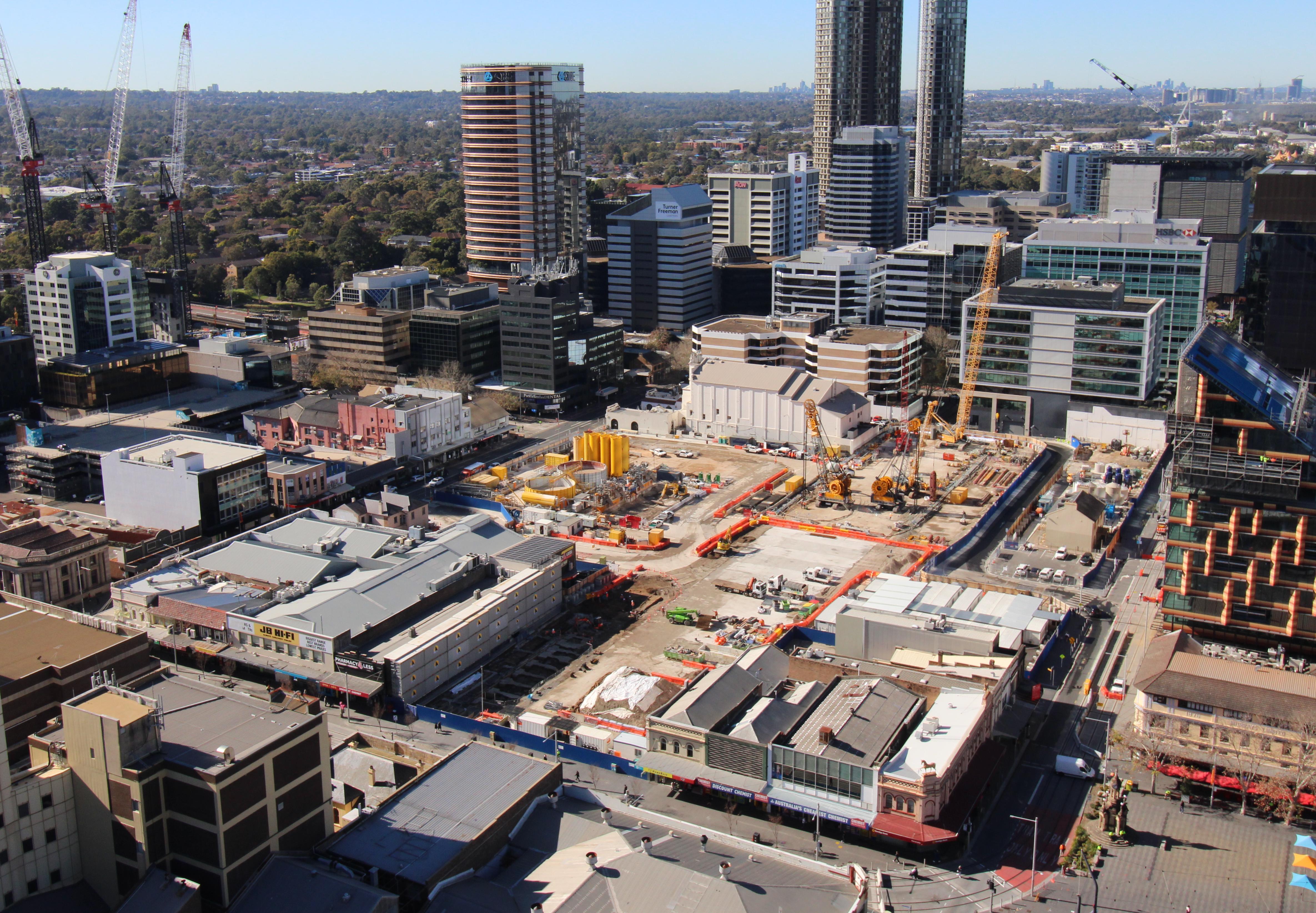 Construction of a new metro station.