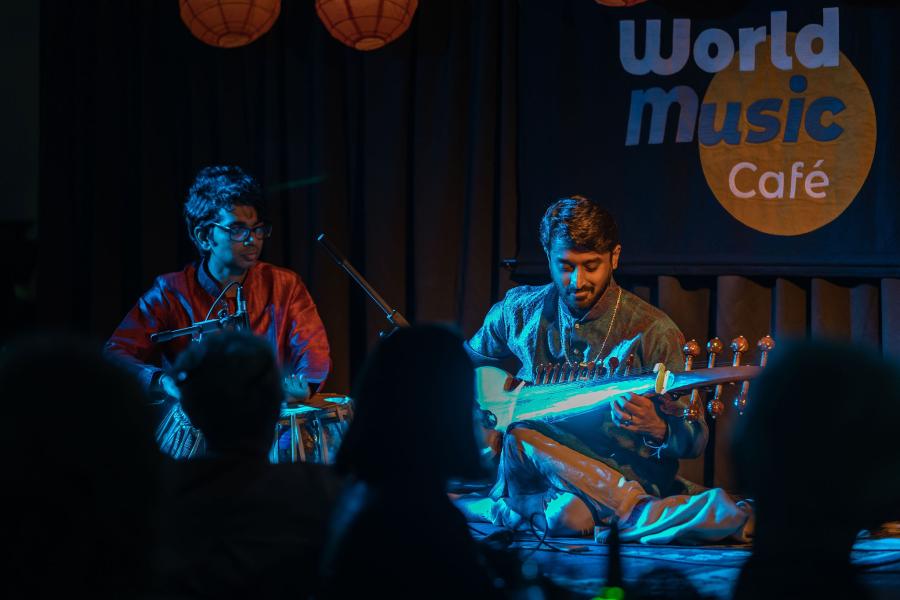 World Music Cafe performers Sivakumar Balakrishnan and Praashekh Borkar