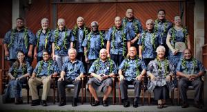 Group photo of Islander officials.