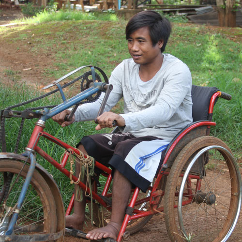 Photo of Pol on his wheelchair bike.