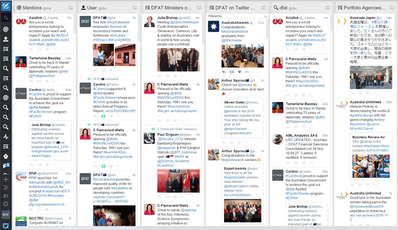 Screenshot of the Tweetdeck web app