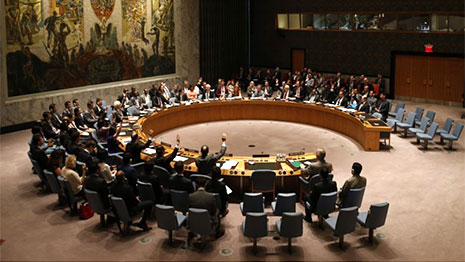 The Security Council unanimously adopts UNSC Resolution 2165 on humanitarian assistance in Syria. (Credit: Reuters/Mark Segar)