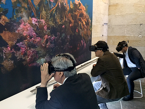 “I can see a shark!” Virtual dive using 3D virtual reality goggles at the Sydney Institute of Marine Science Discovery Centre. 