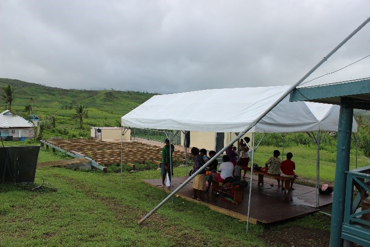 In the foreground are the remains of the destroyed Waimaro Nursing Station and temporary Nursing Station. 