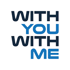 Logo of With you With Me spelling out the company name on white background.